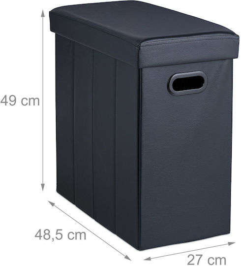 Scaune Camera de zi Cu spațiu de depozitare Tapițat cu Țesătură Negru 48.5x27x49buc