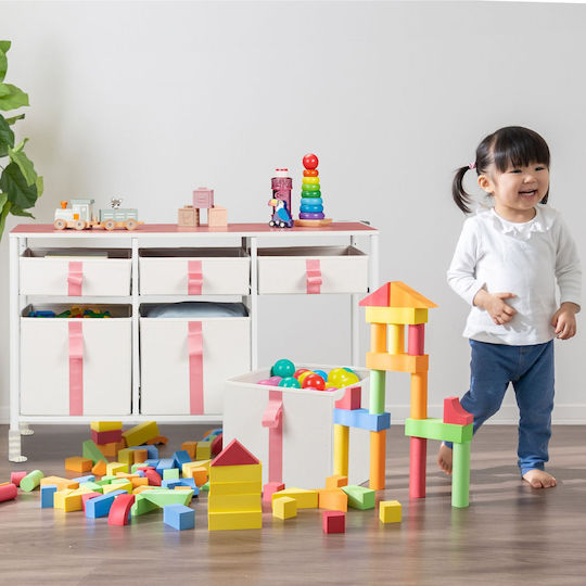 Comodă pentru copii Alb cu 6 sertare 61.5x100x40.5buc