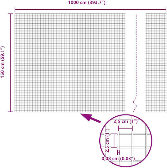 vidaXL Wire Fencing Galvanized Set Silver 1.5x10m
