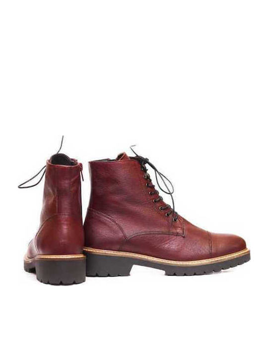 Ghete dama din piele Burgundy