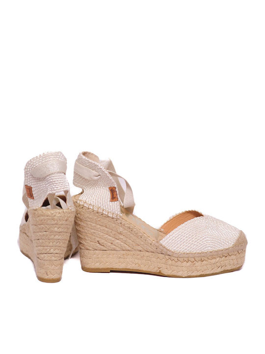 Damenplattformen im Espadrilles-Stil Weiß