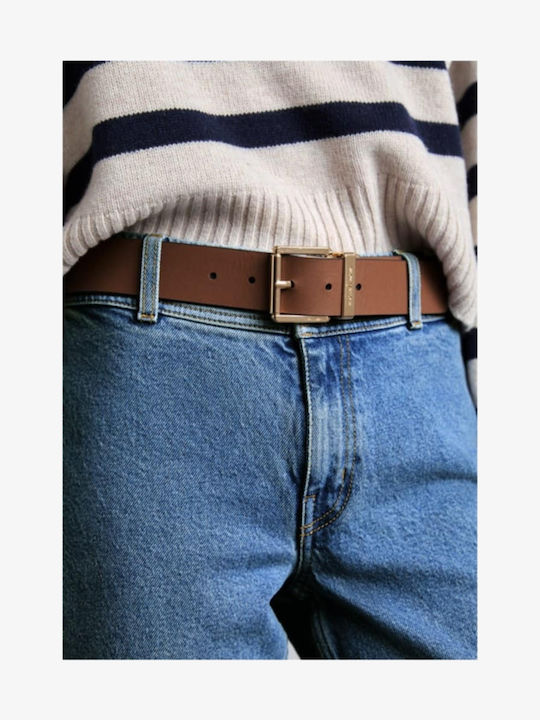 Leather Women's Belt Tabac Brown