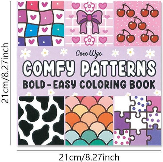 Adult Coloring Book Coco Wyo Comfy Patterns Hardcover Abstract Designs Mandala Animals 52 Pages 21 x 21 cm
