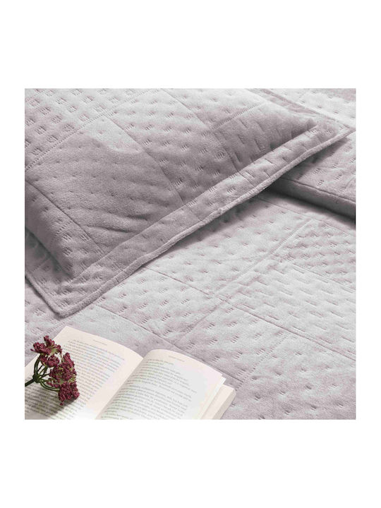 Tac Σετ Κουβερλί Υπέρδιπλο από Πολυεστέρα Gray 230x250cm 3τμχ