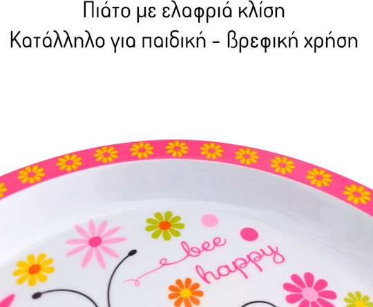 Baby Food Plate made of Melamine Pink