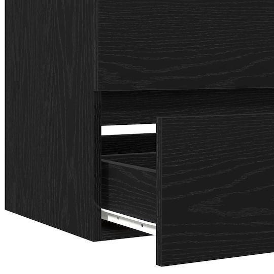 vidaXL Πάγκος με Νιπτήρα Μ100xΒ38.5xΥ45cm Μαύρης Δρυός