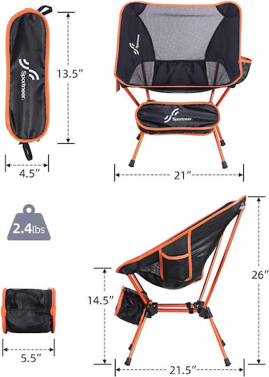 Set 2 Scaune Portabile Pliabile Sportneer Camping Pescuit Drumeții Aluminiu Țesătură Oxford Geantă de Transport