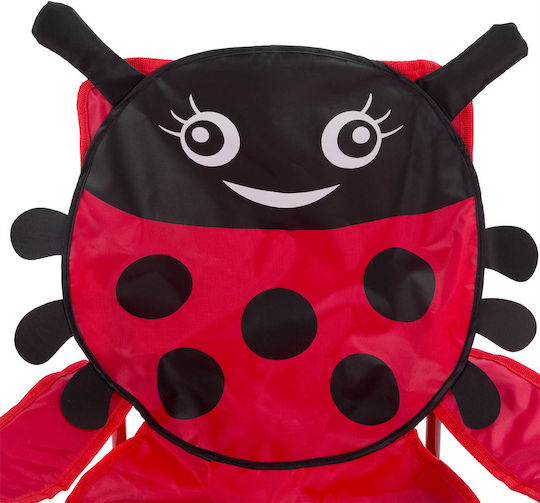 Set 2 Kids Garden Chairs Ladybug Foldable Red Black