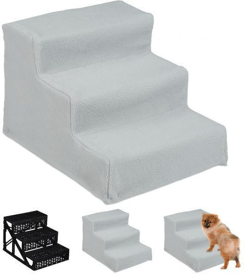 3-step Dog Stair Relaxdays 30 X 35 X 45 Cm Gray