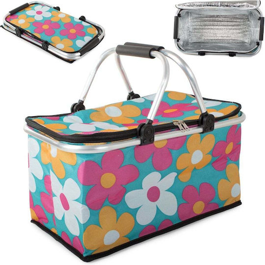 Geantă Termică de Picnic Tecos Pliabilă pentru Cumpărături Depozitare la Rece Dimensiuni 44x23x22cm Multicolor Ideală pentru Excursii în Aer Liber Menținerea Alimentelor la Temperatura Optimă