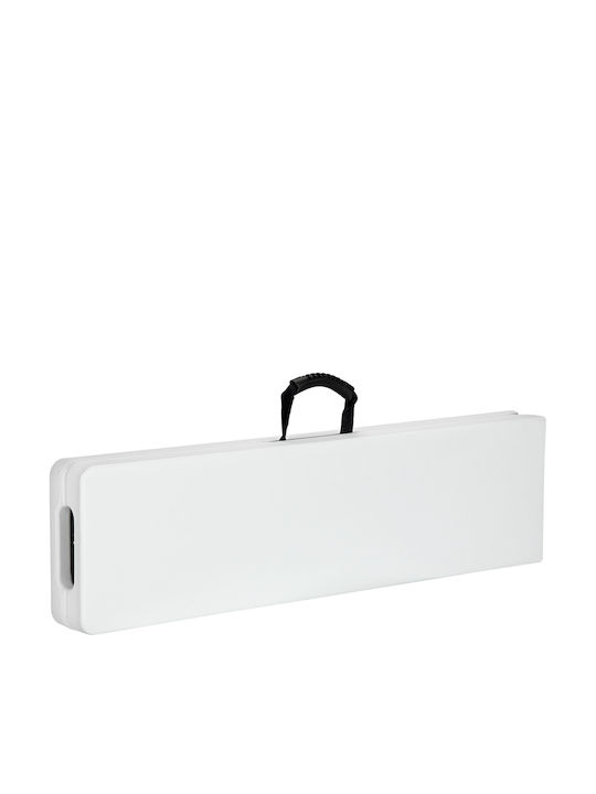 Set 2 Bănci Pliabile Capacitate 200 Kg Fiecare Cadru din Oțel Mânere de Transport 183 X 28 X 44 Cm