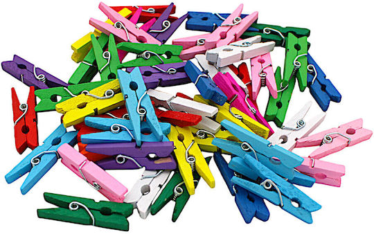 Wooden Decorative Pegs 30mm 50pcs 7dis143