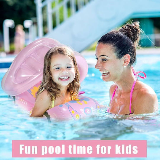 Kids Swim Trainer with Length 115cm and Pink Sunshade Swimtrainer