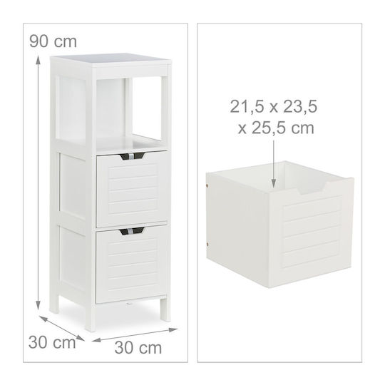 Relaxdays Bathroom Cabinet L90xW30xH30cm White