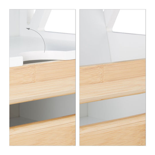 Relaxdays Cabinet de baie L89xA31.5xÎ24.5cm Lemn natural