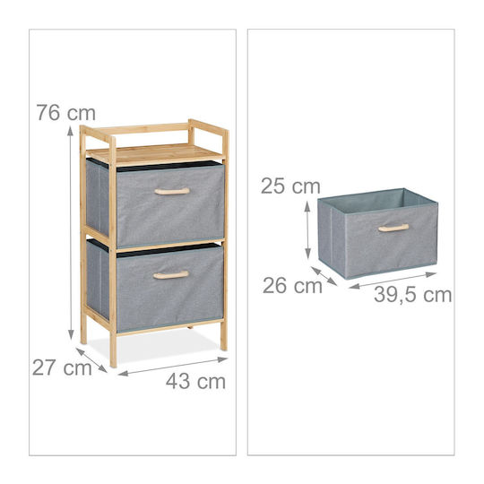 Relaxdays Cabinet de baie Mobilier pentru baie L76xA43xÎ27cm Lemn natural