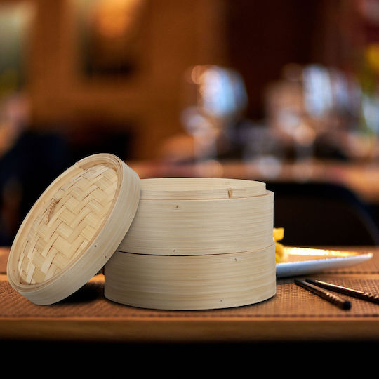 2-tier Bamboo Steamer Relaxdays 20.5 Cm