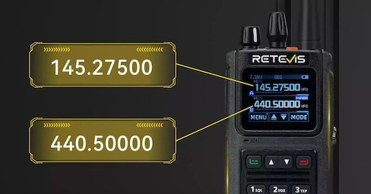 Retevis C1 Transmițător Wireless UHF/VHF 5W cu Ecran Color