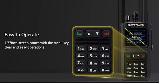 Retevis C1 Transmițător Wireless UHF/VHF 5W cu Ecran Color