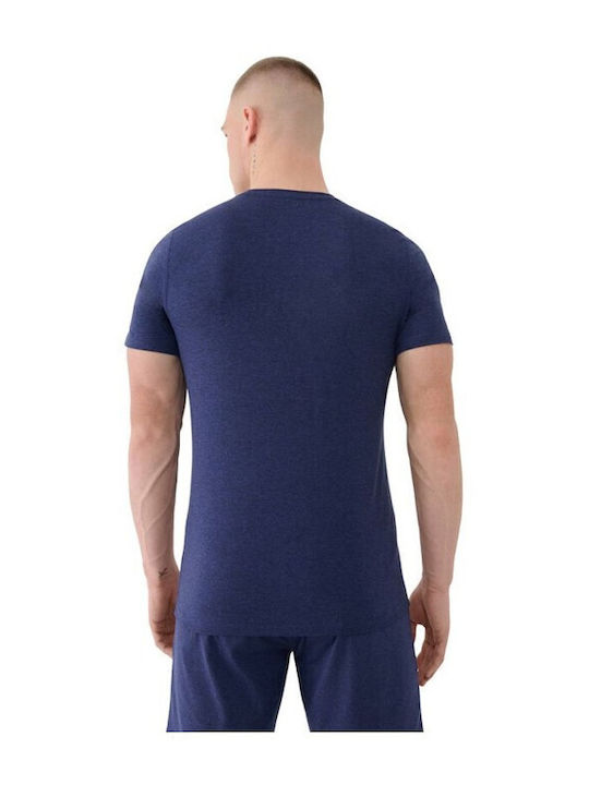 4F Functional Ανδρικό Διαφημιστικό T-shirt Κοντομάνικο σε Navy Μπλε Χρώμα