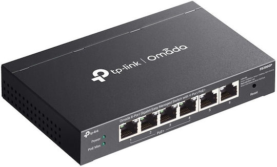 TP-LINK Omada ES206GP Managed L2 PoE+ Switch with 6 Ethernet Ports