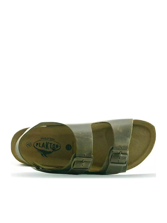 Leder Herrensandalen Khaki