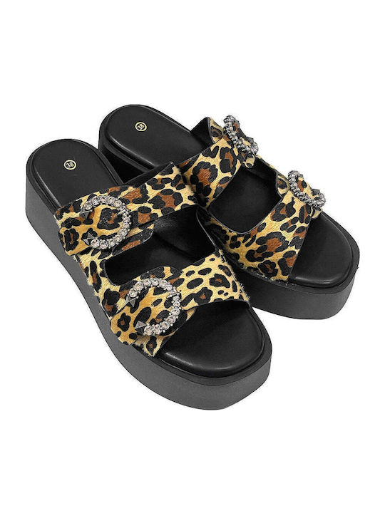 Women's Platform Flip Flops Brown