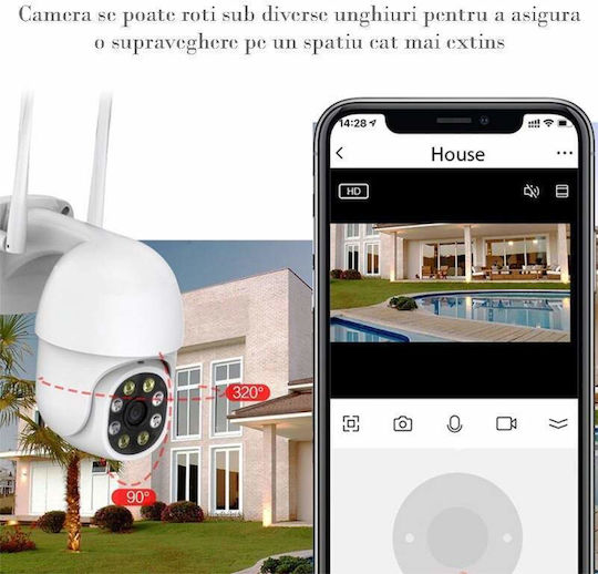 IP Κάμερα Παρακολούθησης Wi-Fi Αδιάβροχη με Αμφίδρομη Επικοινωνία