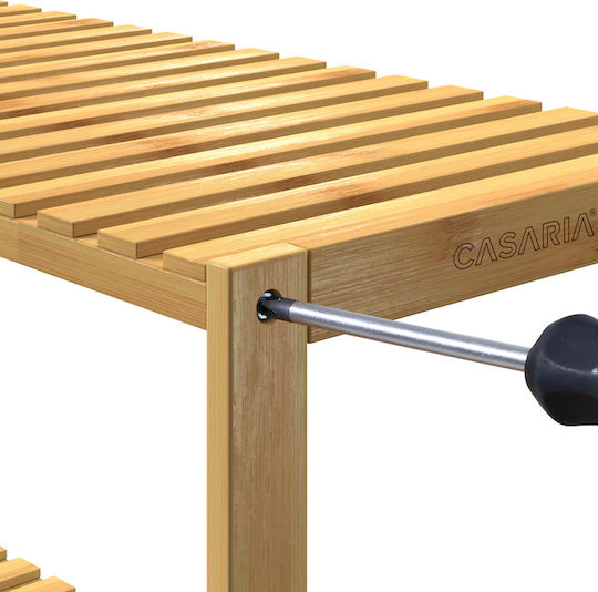 Casaria Επιδαπέδια Ραφιέρα Μπάνιου Bamboo 130x60x26cm Διάφανη