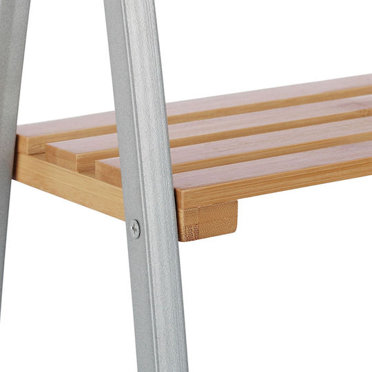 Relaxdays Επιδαπέδια Ραφιέρα Μπάνιου Bamboo 93x46x20cm Γκρι