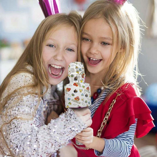 Wireless Karaoke Microphone Siks Ly100 M1 Kids Graffiti Model 100hz Ios Android Tablet Pc Bluetooth Usb