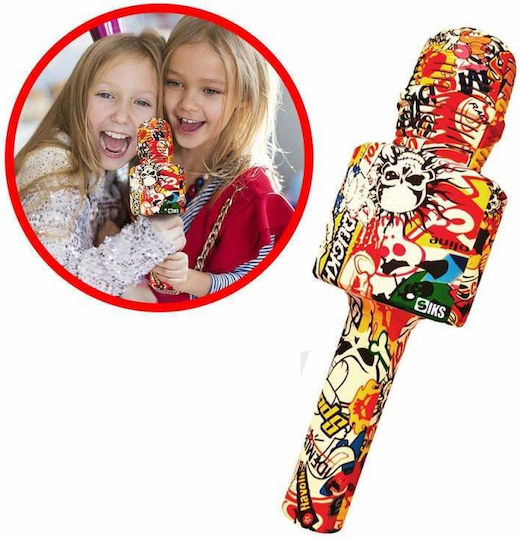 Wireless Karaoke Microphone Siks Ly100 M3 Kids Graffiti Model 100hz Ios Android Tablet Pc Bluetooth Usb