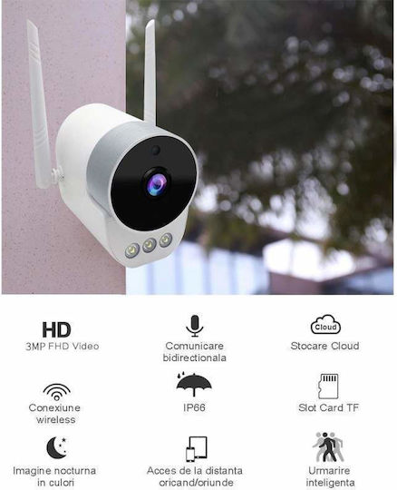 IP Überwachungskamera Wi-Fi Full HD 1080p Wasserdicht mit Zwei-Wege-Kommunikation