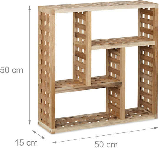 Relaxdays Επιδαπέδια Ραφιέρα Μπάνιου Ξύλινη 50x50x15cm Καφέ