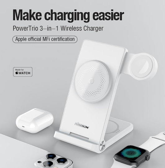 Nillkin Powertrio Φορτιστής για Apple Watch Λευκός