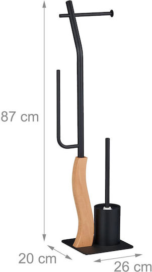 Relaxdays Montat pe perete Set Accesorii Baie Lemn Gri