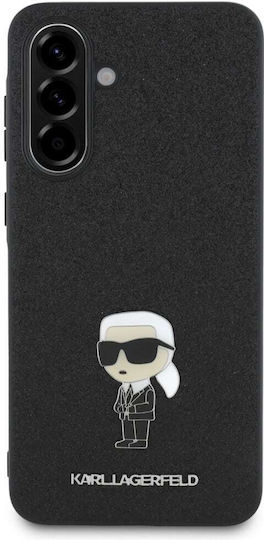 Karl Lagerfeld Fixed Glitter Ikonik Logo Umschlag Rückseite Kunststoff Schwarz (SAMSUNG A56, KARL LAGERFELD)