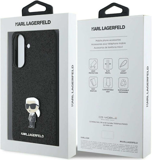 Karl Lagerfeld Fixed Glitter Ikonik Logo Umschlag Rückseite Kunststoff Schwarz (SAMSUNG A56, KARL LAGERFELD)