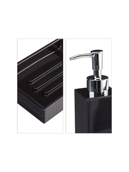 Relaxdays Set Accesorii Baie Plastic Negru