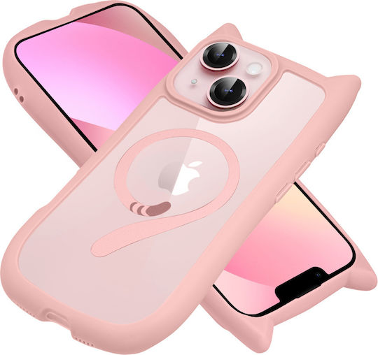 Erbord Back Cover Plastic / Silicon 0.3mm cu Curea Roz (iPhone 13)