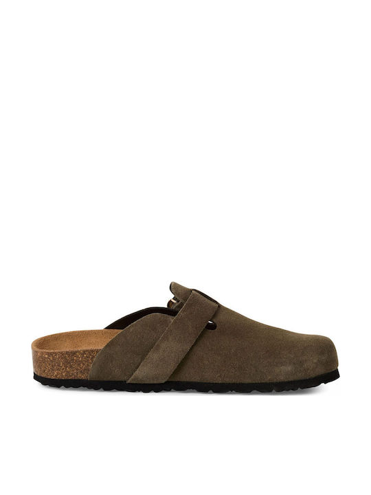 Tamaris Women's Leather Clogs Brown