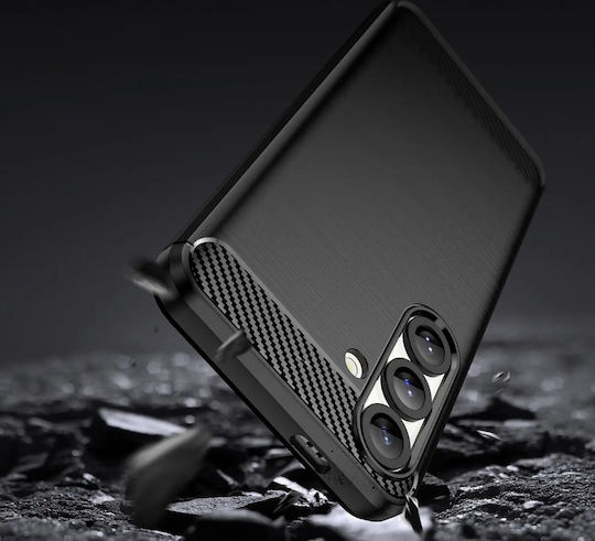 Hurtel Carbon Umschlag Rückseite Kunststoff Schwarz (Galaxy S25)