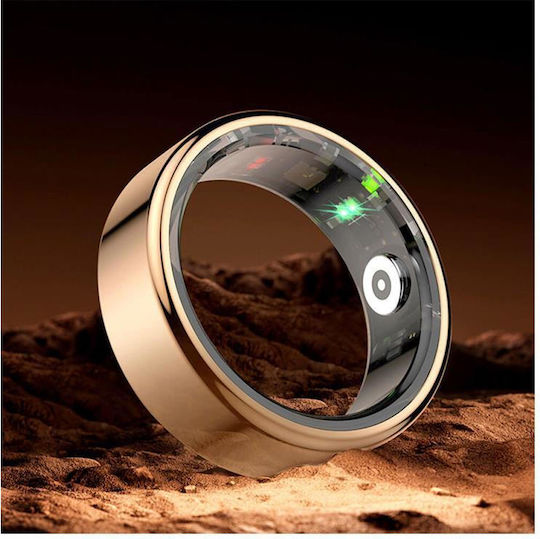 Maxlife MXSR-100 Smart Ring 21.4mm Αδιάβροχο με Παλμογράφο Χρυσό