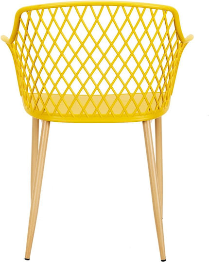 Scaun de exterior Plastic Malaga Galben 54.1x62.2x80cm