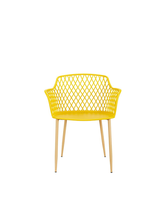 Καρέκλα Εξωτερικού Χώρου Πλαστική Malaga Yellow 54.1x62.2x80εκ.