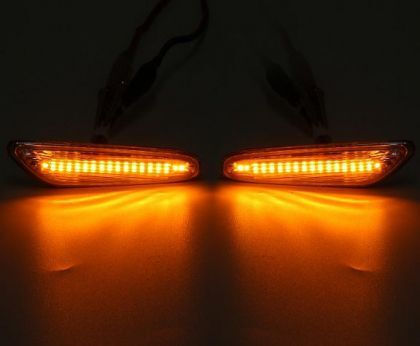 Set 2 bucăți Depo LED Semnalizator Aripă BMW E46 2001-2005 E60 E90 Crom Secvențial De-0066