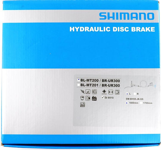 Shimano Blmt200 Brur300 Smbh59 BL-MT200(L) / BR-UR300(F) Black for 160mm Bike Disc Brake Set