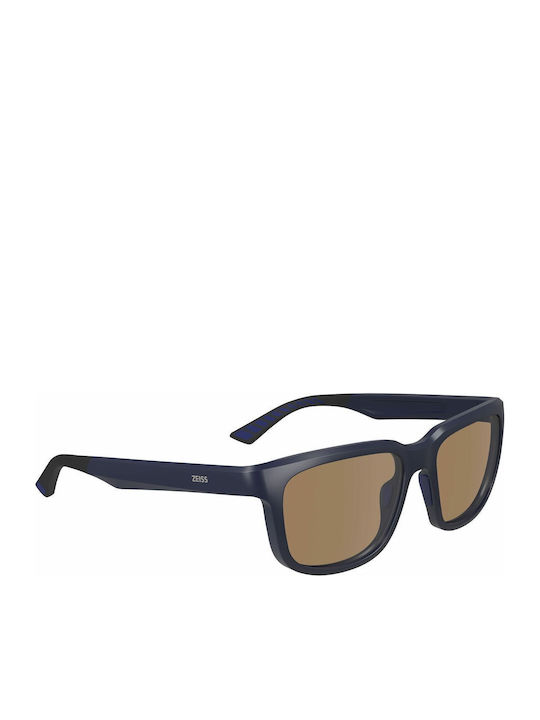 Zeiss Unisex Γυαλιά Ηλίου με Μπλε Κοκκάλινο Σκελετό και Καφέ Φακό S0390369