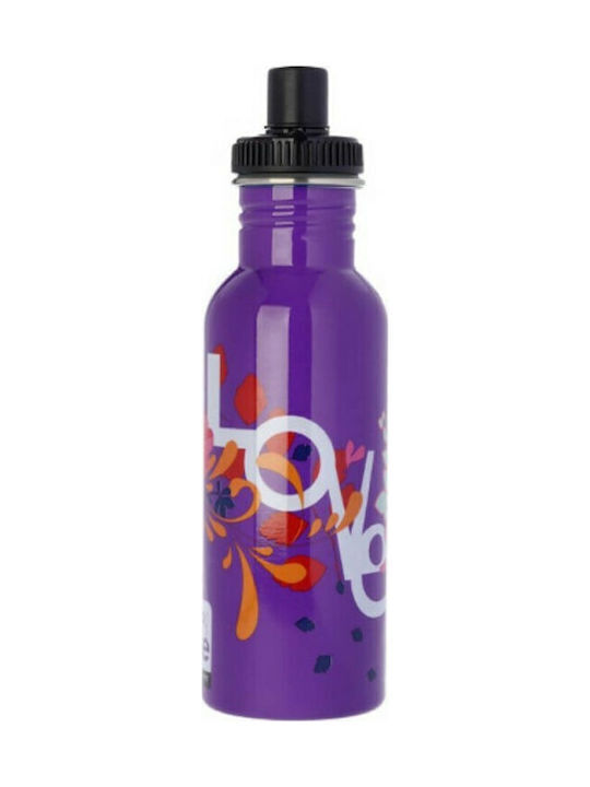 Ecolife Love Standard Stainless Steel Water Bottle 600ml Purple
