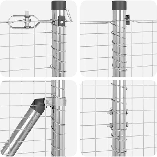 vidaXL vidaXL Verzinkter Stacheldraht Drahtzaun Set Silber 1,5x25m